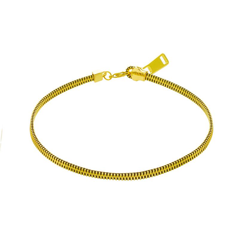 Street Snap Reißverschluss Kette Titanstahl Schlüsselbein Halskette Punk Accessoires Einzigartiges Design