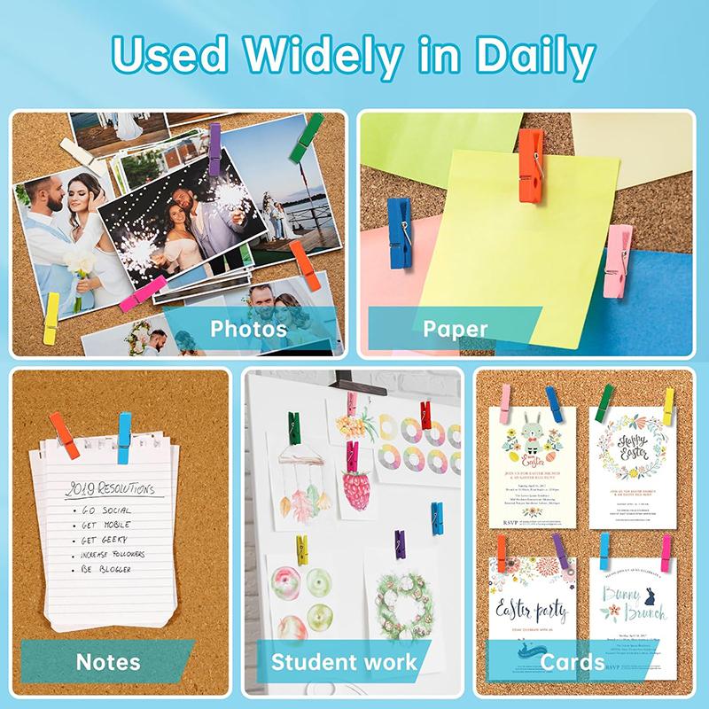 Xiaomi 50Pcs/20PCS Wooden Clips Push Pins Tacks Decorative Photo Clips Supplies Office School Stationery Binder