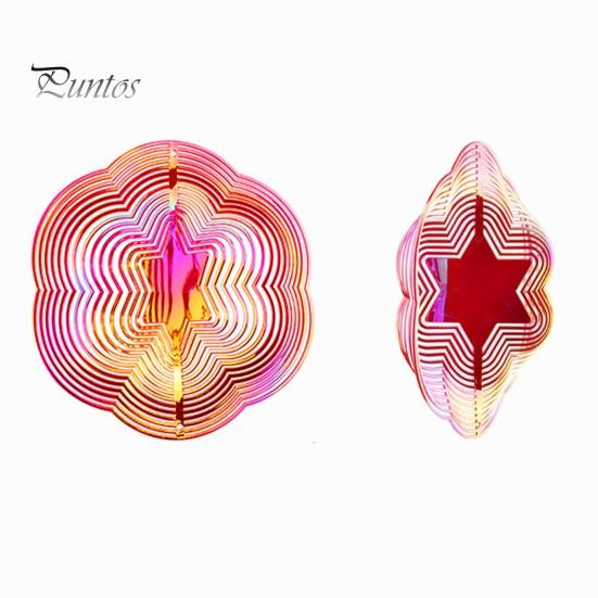 Weatherproof Wind Spinner Hexagon 3D Colorful Bird Reflector Highly Reflective Indoor Outdoor Hexagonal Garden Yard Farm Hanging Chime Deterrent
