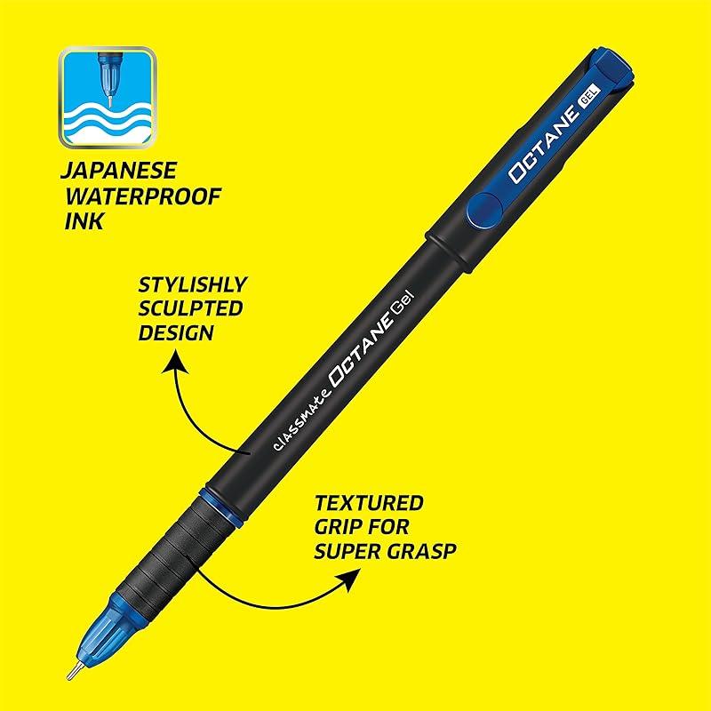 

Classmate Octane- Blue Gel Pens (Pack of 10)|Smooth Writing Pens|Water-proof ink for smudge-free writing|Preferred by St 10 count (Pack of 1) чёрный