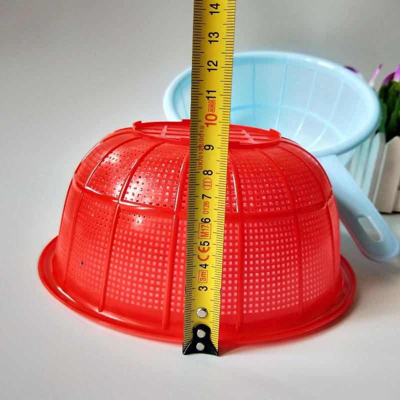 1/2Pcs Household Kitchen Plastic Vegetable Net Strainer Red Circular Rice and Fruit Wash Drainage Storage Basket With handle
