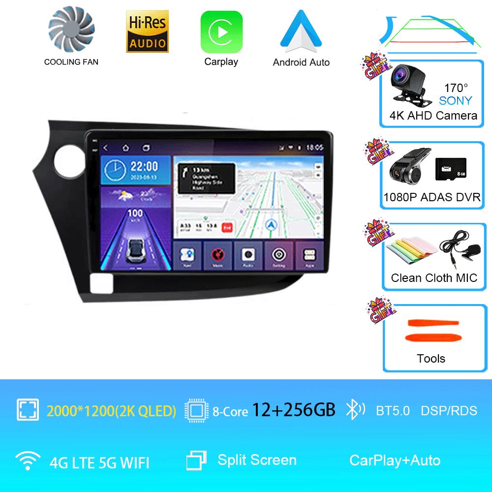 9" Android 14 For HONDA INSIGHT 2009 - 2014 Navigation GPS Carplay Multimedia Player Car Radio Auto Stereo 2din DVD 360 Camera