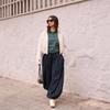 Womens Loose Fit Bell Bottom Jeans Pants Blue Elastic Waist Casual Vintage Style 2026