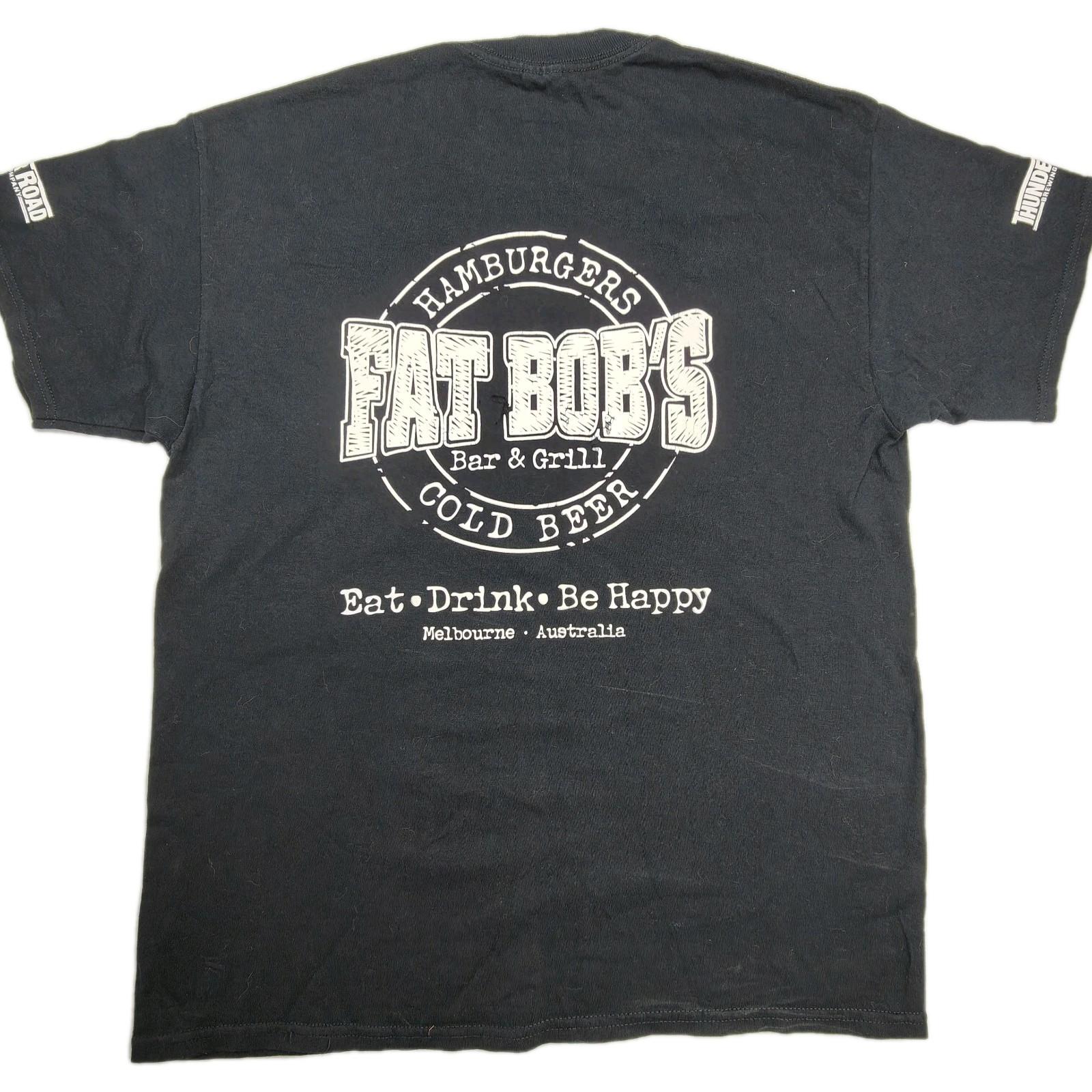 Fat Bob’s Bar Grill Shirt Men’s L Beer Brewery Food Logo Graphic T-Shirt S