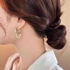 Fashion chain fringed earrings, new popular high-end gold and silver contrasting colors, retro earrings, exaggerated ear buckles
