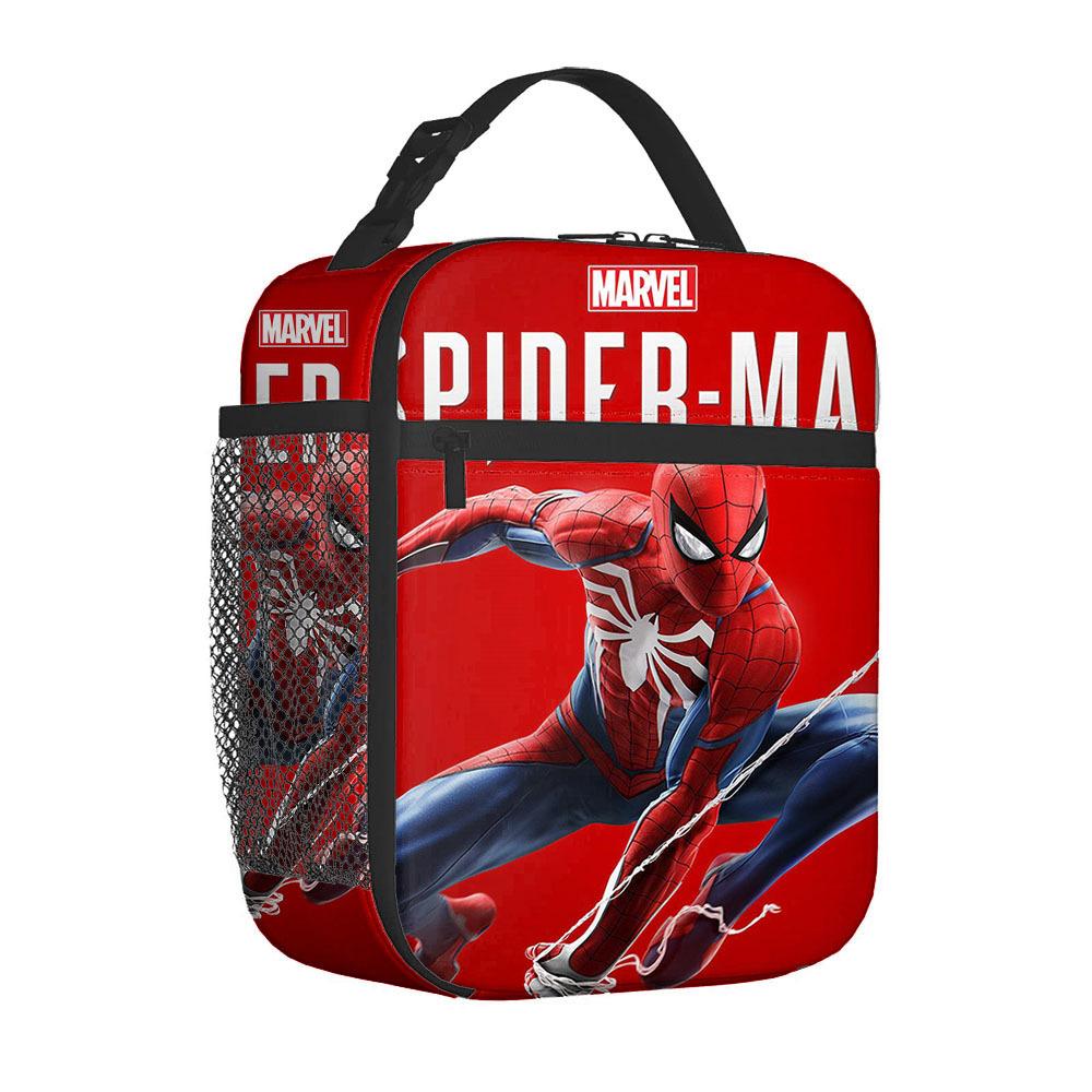 Spider-Man Cartoon Anime Lunch Bento Bag Children'S Fully Printed 3D Digital Insulation Bag Portable Outdoor Picnic Bag