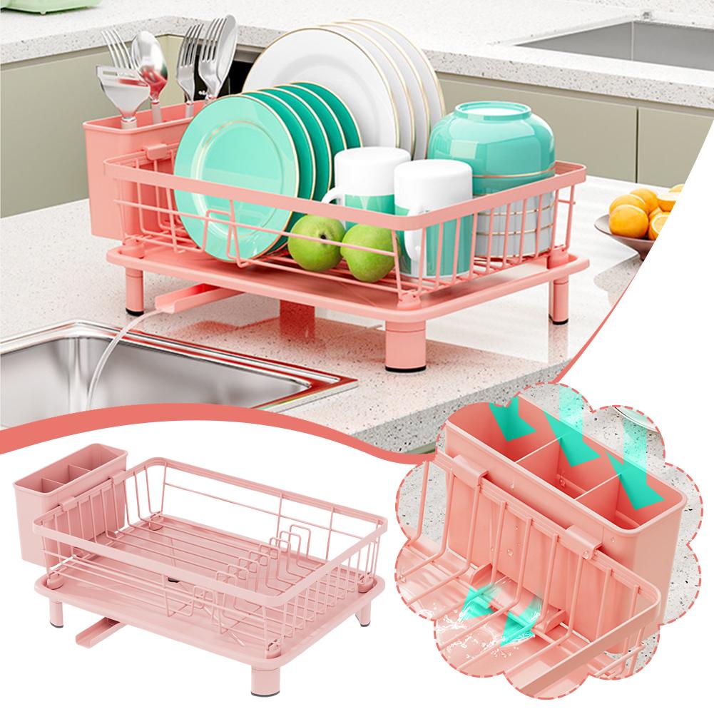 Portapiatti da Cucina con Scolapiatti per Piano di Lavoro Utensili Piatti Bacchette Ciotole Cucchiaio Portacucchiaio Scolapiatti F6h7