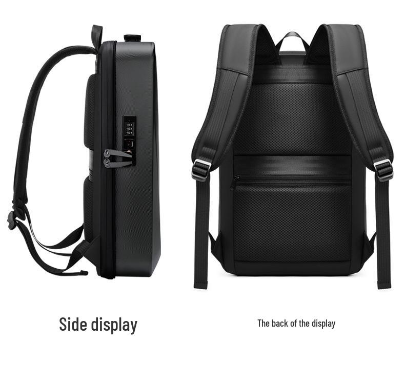 Men's Trendy Waterproof Business Travel Backpack with ABS Hard Shell