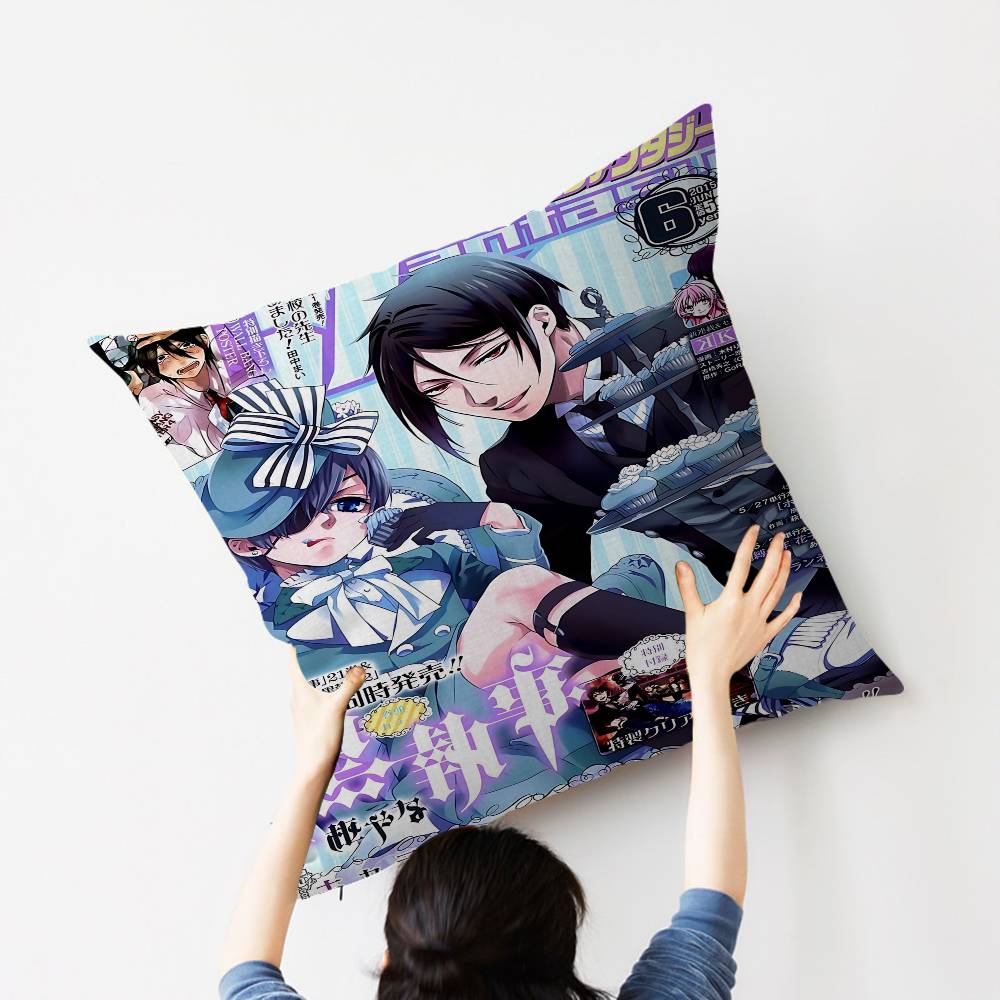 Anime Black Butler Maple Design Cushion Cover Happy Autumn Harvest Decor Holiday Decorati Pillow Cover