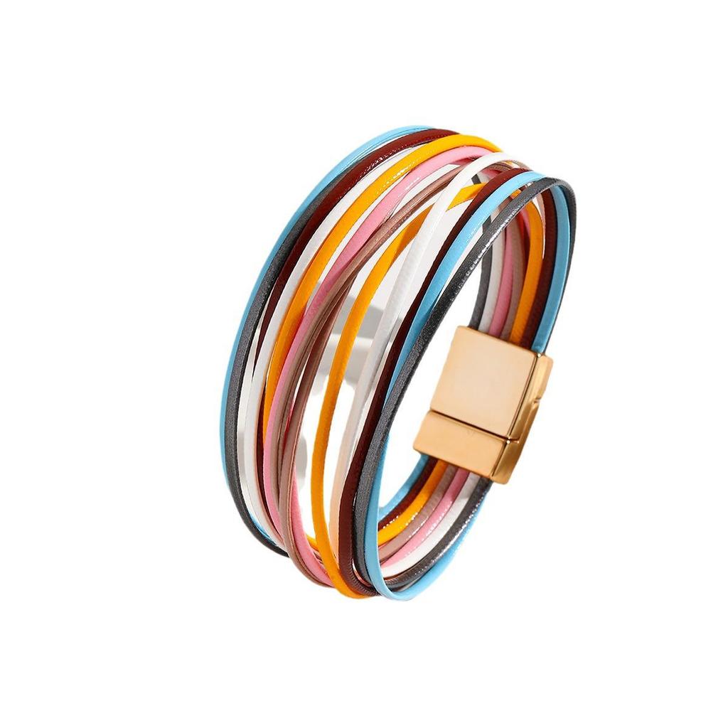 Bohemian Multi-Layer PU Leather Women's Bracelet - Fashionable & Versatile Wristband