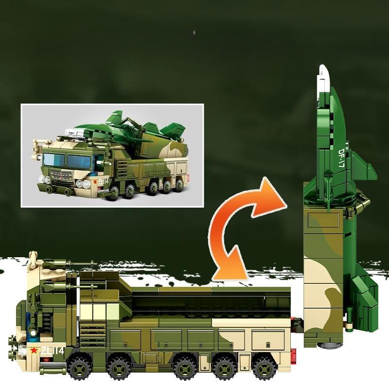 

368 шт. Военная серия DF-17 Баллистическая ракета-носитель Сборочные блоки Детские игрушки Без коробки