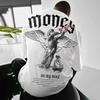 Oversize Streetwear Men Money Angel Print T Shirts Short Sleeve O Neck Tee Tops Summer Fashion Trend Clothing for Mens Loose Fat