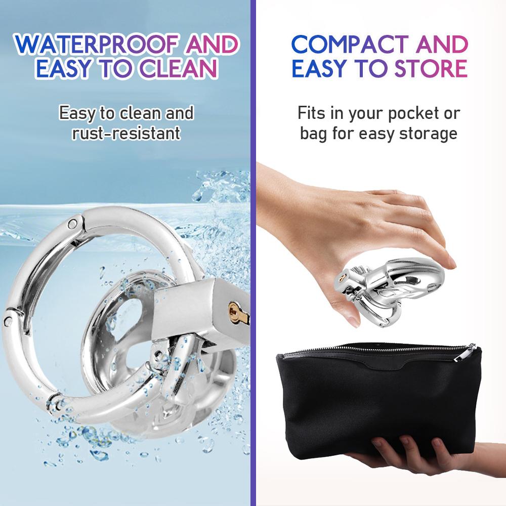 2026 New Upgrade One-Piece Adjustable Snap Ring Metal Chastity Cage Men's CB Cock Cage SM Aluminum Alloy Urethra Lock Device Toy
