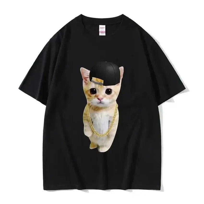Funny Cute Banana Cat Happy Bananacat Meme Tshirt Unisex Women T-Shirt Cotton Streetwear Short Sleeve T Shirt Tee Clothes