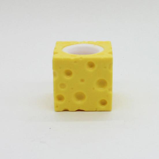 Bunny Cheese Squeeze Toy Stress Relief Rabbit Cup Cheese Fidget Toy Slow Rising Relaxation Stress Ball Simulated Cheese Sensory Toy