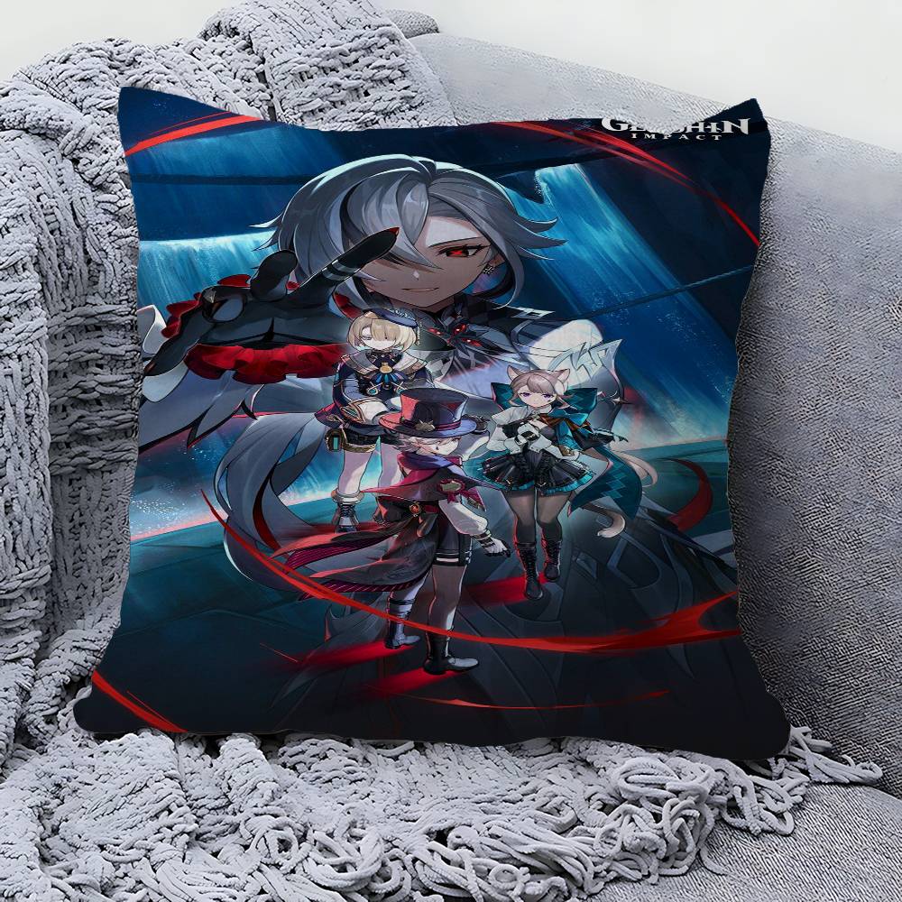 Genshin Impact Scroll Canvas Painting Pillow Anime Pillow Sofa Bed Head Pillow Cover Cushion Cover x cm Fashion