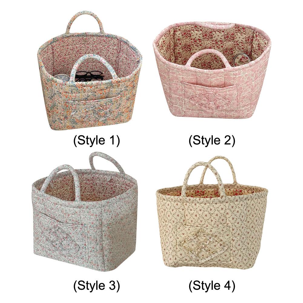 Floral Fabric Storage Basket Large Capacity Laundry Basket Portable Folding Storage Bag for Clothes and Sundries