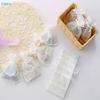 White Lace Drawstring Gift Bags - Embroidered Organza Pouches for Wedding Favors, Jewelry & Party Gifts