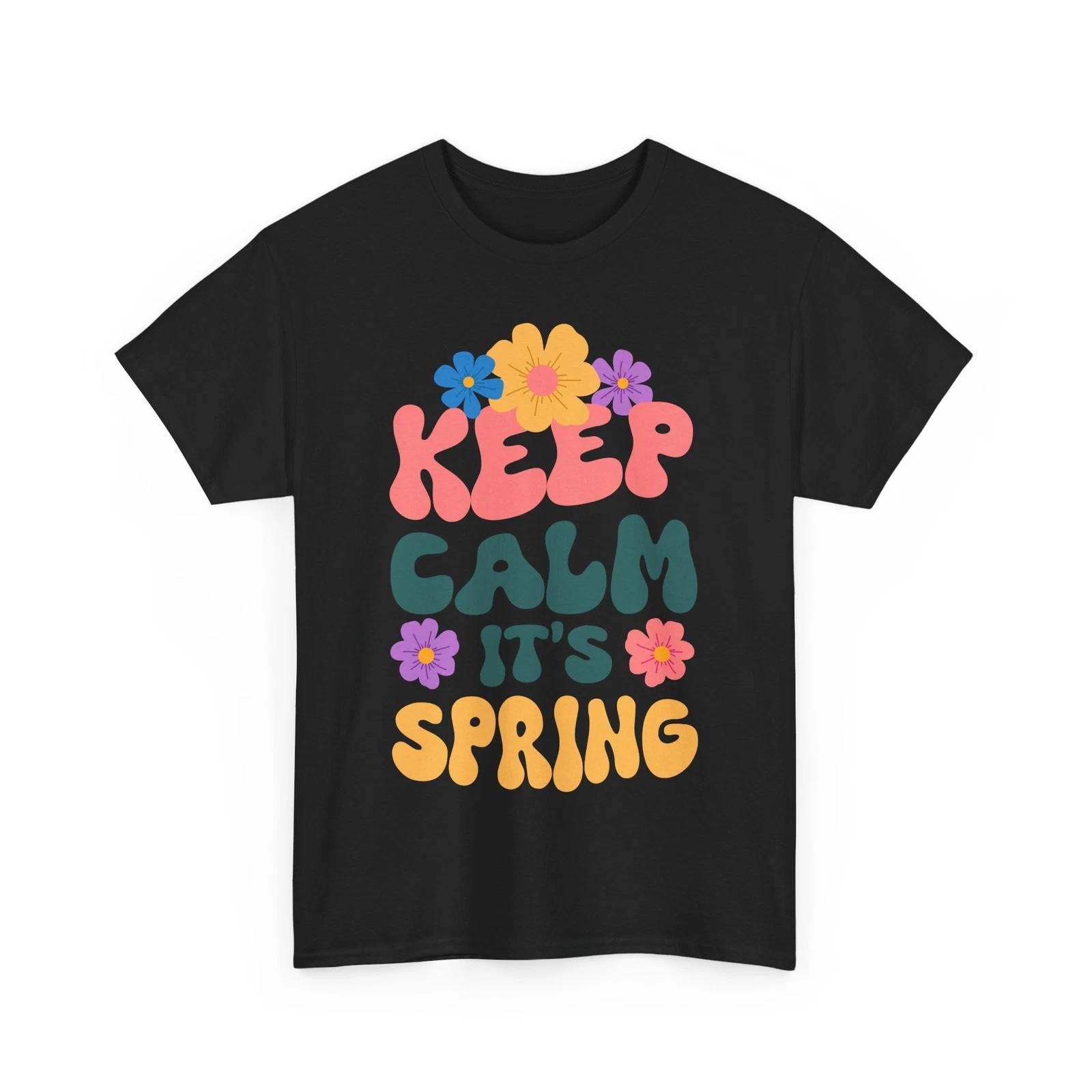 Spring Garden T-Shirt | Floral Aesthetic & Keep Calm Its Spring Shirt S