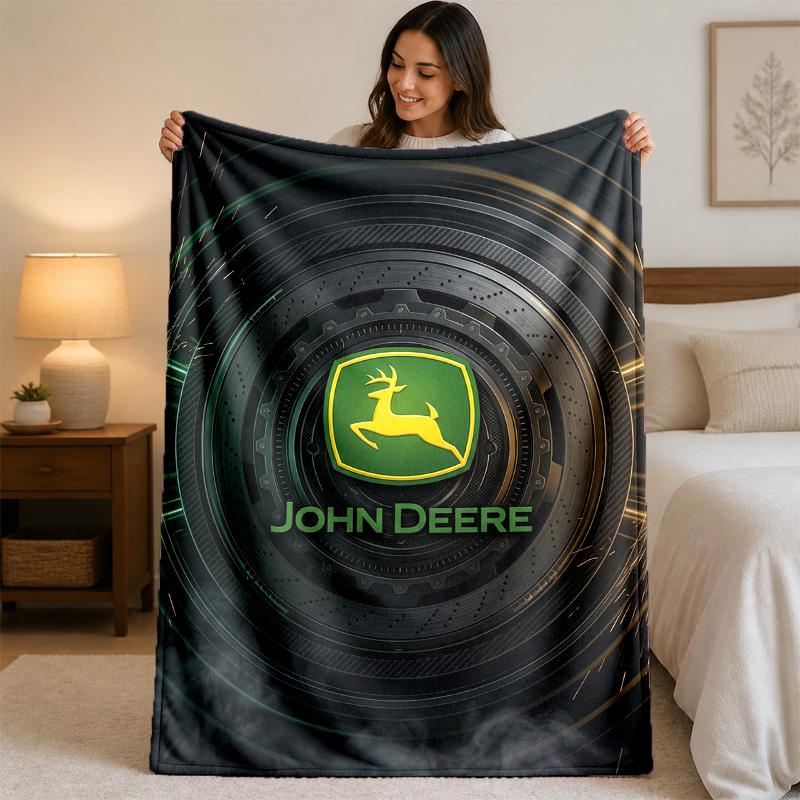 John Deere Print Flanelldecke Gemütliche Leichte Plüschdecke für Bett Sofa Haushalt
