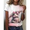 Women's T Shirt Animal Cat 3d Print Summer Tops Short Sleeve Tee Cute Girl Streetwear Female Oversized Clothing Pullover T-Shirts