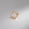 18K Gold Plated Zircon Square Ear Cuff Earrings - No Piercing, European Style, Simple Luxury for Women.