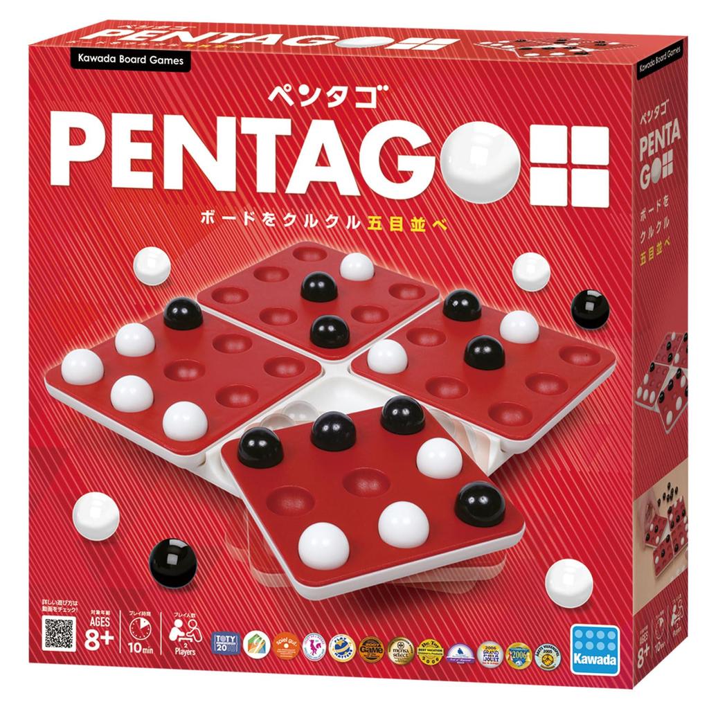 Kawada Pentago Board Game, Five in a Row, Ages 8 and Up, KBG-17
