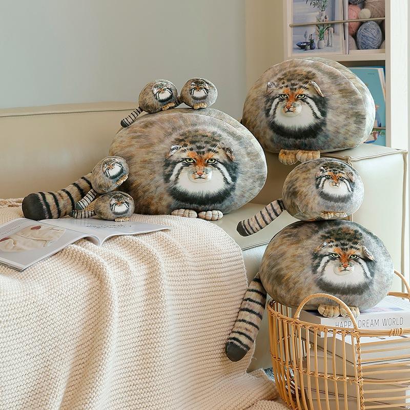 3D Printed Adorable Pallas Cat Plush Body Pillow - Perfect for Kawaii Cuddly Cushion Throw Pillows for Pets Lovers