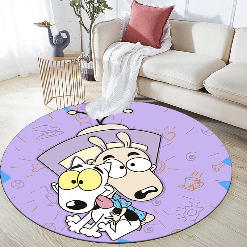 Rocko2 Round Area Rug,Carpet Rug for Living Room Bedroom Sofa Playroom Decor,Non-slip Floor Mat