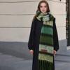 Windproof Knitted Stripe Scarf Korean Style Winter Scarves Luxury Women's Cashmere Shawl  Girls