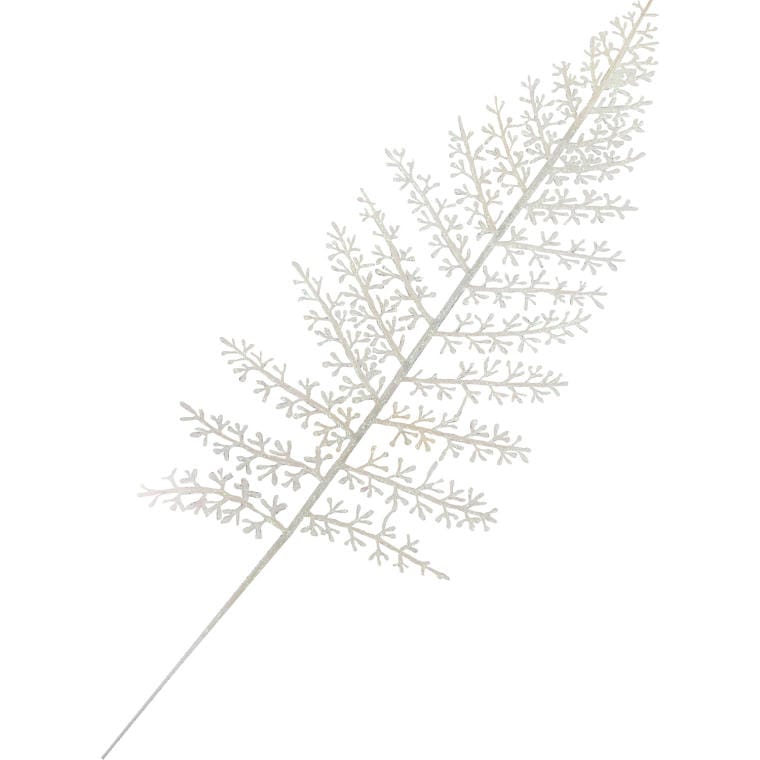 Glitter branch, white, opalescent, G-18RB
