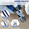 KAIHAOWIN 205mm Heavy-Duty Electrician's Nippers with Thin Blades, Wire Cutter, Precision Crimping Pliers for Iron Wire, Multi-Purpose Tool