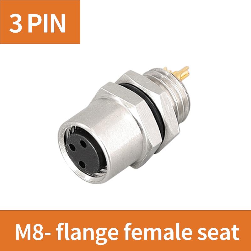 

5/10PCS M8 Flange Mounting Sensor Connector Waterproof Male And Female Plug Threaded Couplings 3 4 5 6 8 Pin A Type Connector 5 PCS