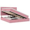 Storage Bed with Mattress Pink 160 X 200 Cm Velvet