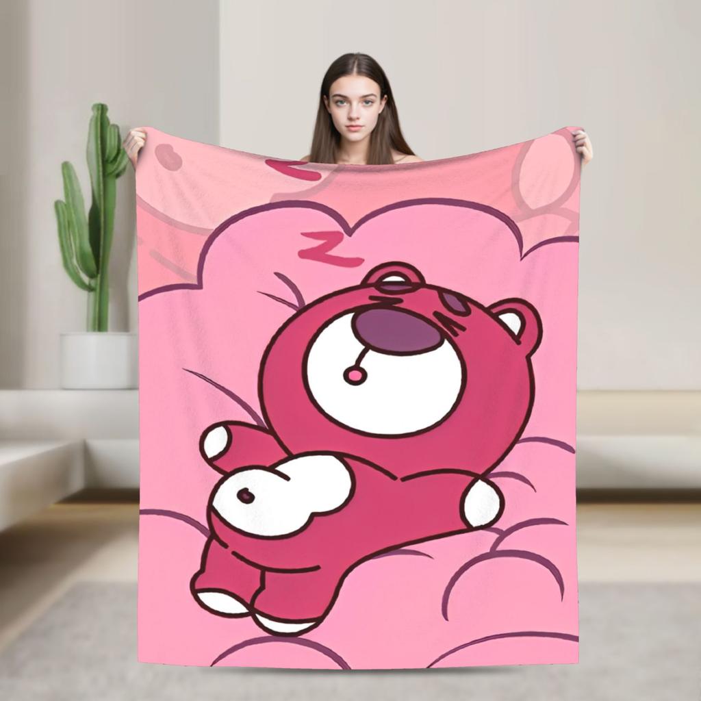 Lotso Cartoon Blanket Soft Warm Aesthetic Plush Bedding Throws For Bedroom Picnic Flannel Bedspread Bed Cover