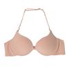 Fashion Sexy Solid Color Bra With Steel Ring Hanging Neck Front Buckle Gathered Beautiful Back Bra