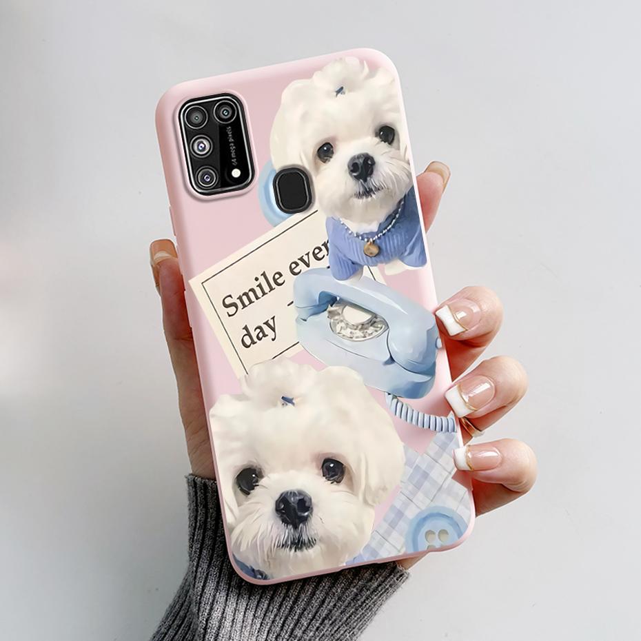 Silicone Case For Samsung M31 M 31 Cover Cute Rabbit Panda Shockproof Phone Case For Samsung Galaxy M31s M31 s M315F M317F Etui
