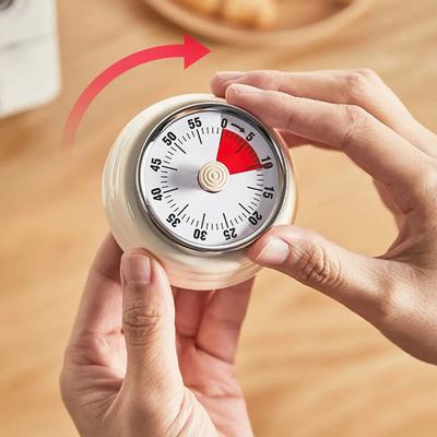 Kitchen Timer Mechanical Household Magnetic Stainless Steel Timer Cooking Countdown Time Management Visual Alarm Clock