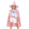 Star Pattern Wizard Cape Kids Cloak with Hat for Boys Girls, Halloween Witch Theme Role Play Costume Prop Party Cosplay Outfit, Fancy