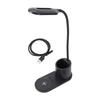 LED Desk Lamp Touch Control Flexible Arm Small Table Light with Wireless Charger Pen Holder for Dorm Bedroom Office