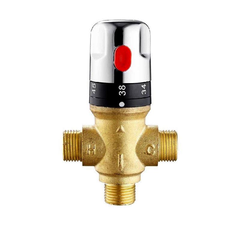 1/2 NPT European Brass Thermostatic Valve for Surface-Mounted Solar Water Heater - Automatic Temperature Control Mixing Valve