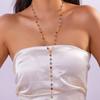 Fashion tassel necklace, light luxury color diamond-encrusted cross multi-layer long Y-shaped stacked necklace