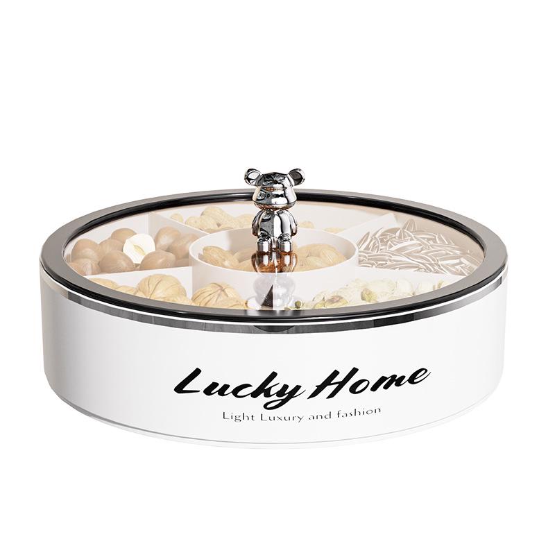 Elegantní miska na ořechy a sladkosti: Uzavíratelný talíř na ovoce a krabička na svačiny pro konferenční stolek