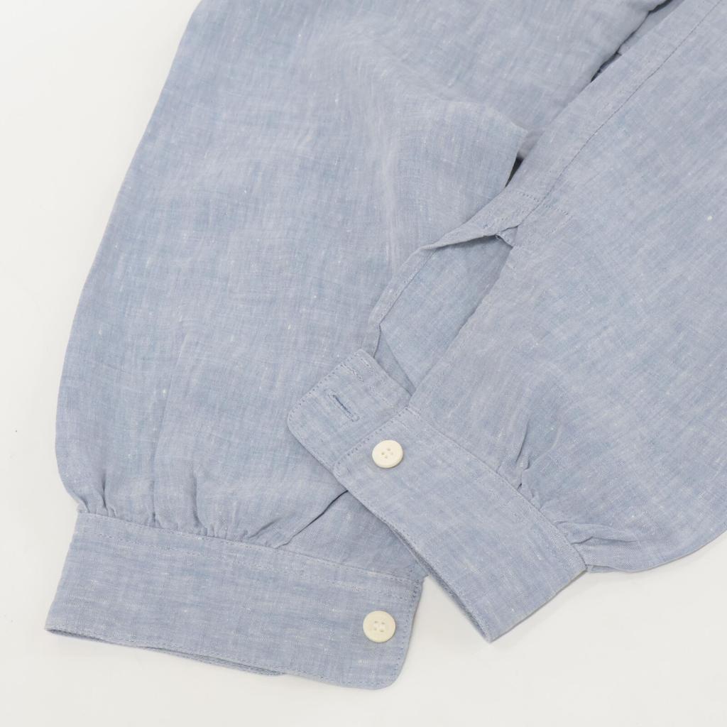 AUBERGE [Excellent Condition] CEZANNE Linen Double Pocket Long Sleeve Shirt/ tops 40 blueUsed