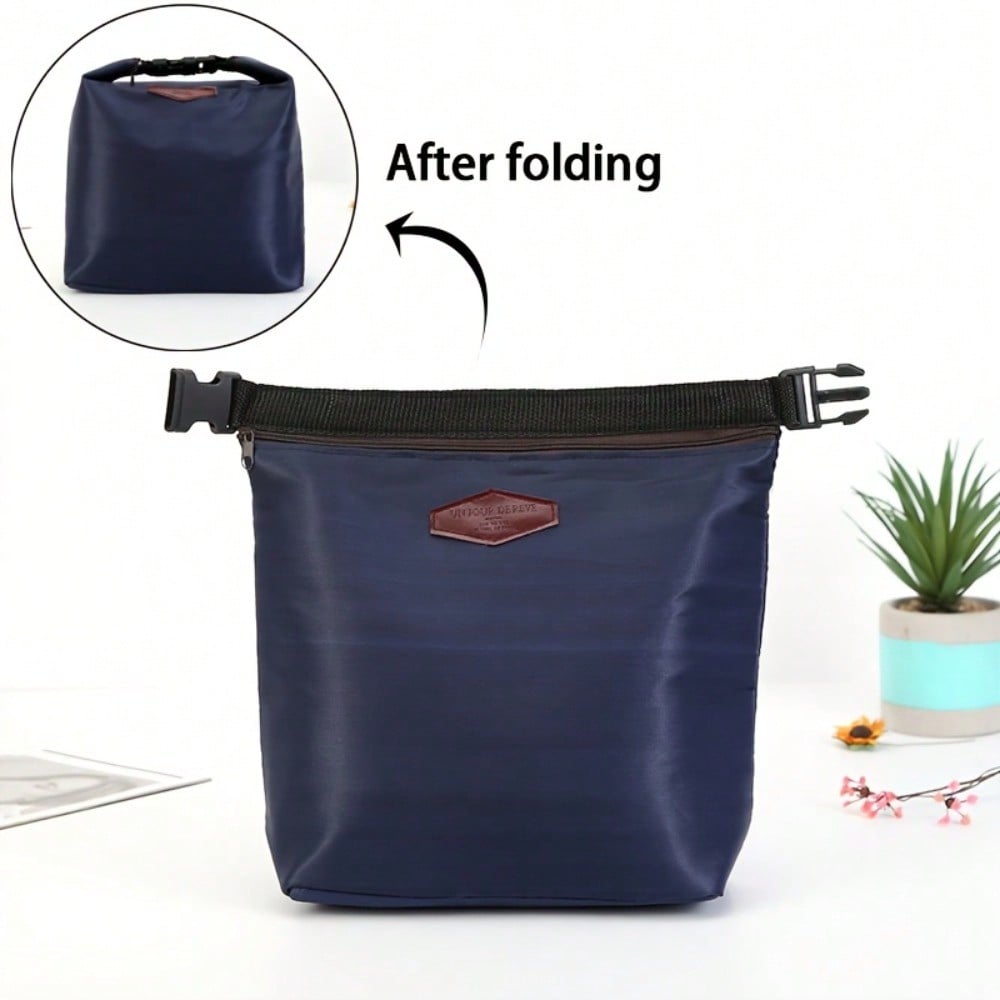 Fashionable Insulated Bags Lunch Bags Foldable Bento Bags Thickened Aluminum Foil Ice Preservation And Freshness Bags Outdoor Picnic Bags 1pcs темно-синий 568₽