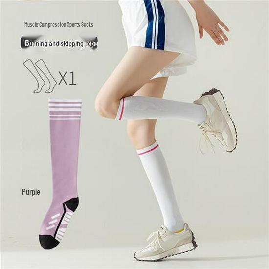 Damen Professionelle Überknie Sport-Socken für Fitness, Laufen und Seilspringen
