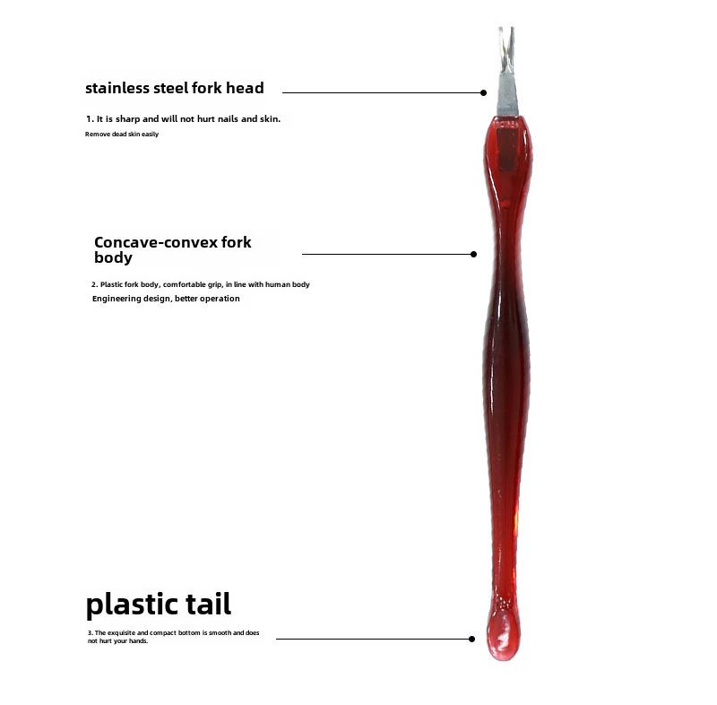 Nail Art Cuticle Remover Tool: Deep V Fork for Dead Skin and Manicure