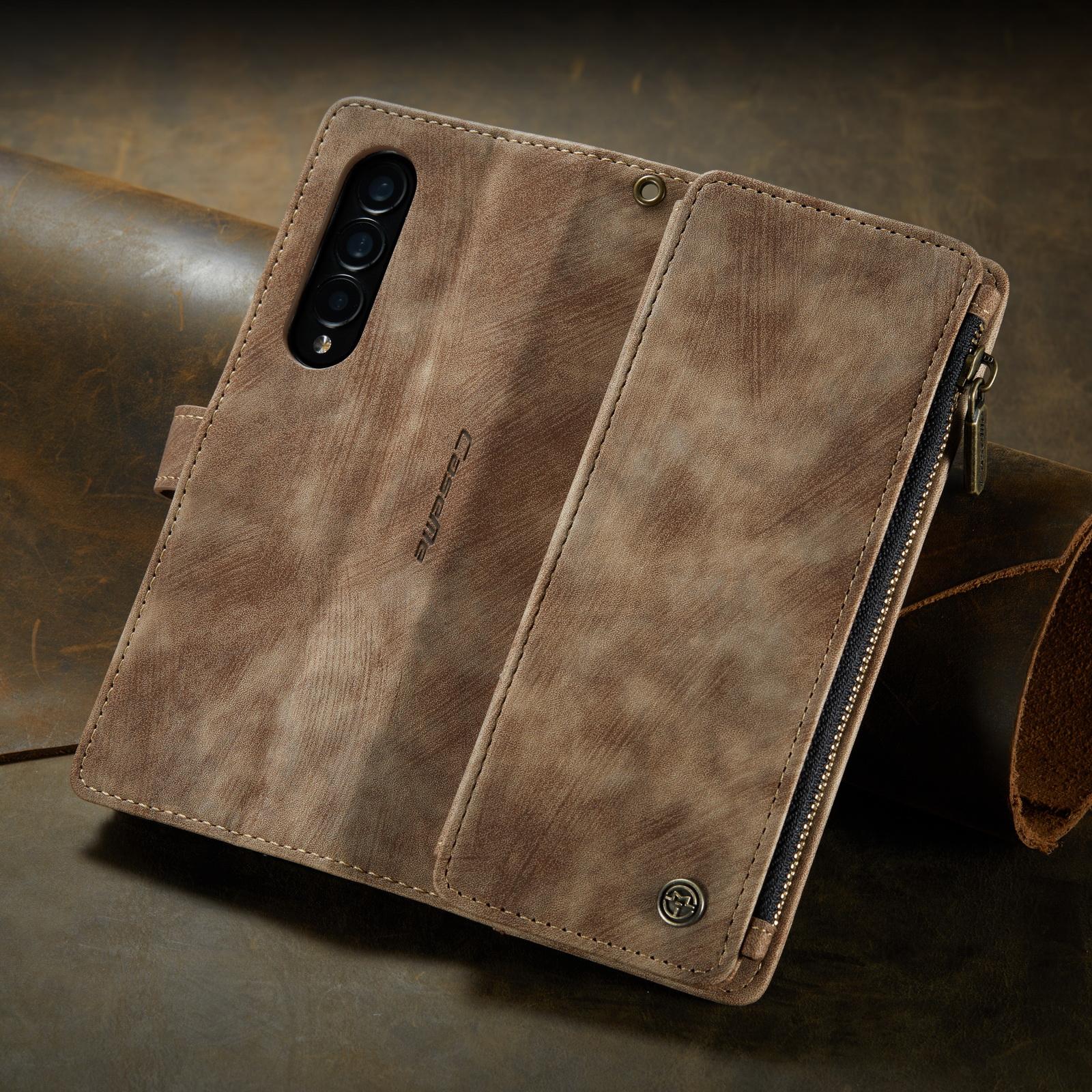 

Полная защита, матовый кожаный чехол для телефона, чехол для Samsung Galaxy Z Fold 4, 5G, Fold4 Fold3, деловые чехлы с 3 карманами для карт for Samsung Z Fold 3