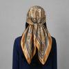 90cm Leopard Print Square Scarf Satin Silk Headband Muslim Woman Hijab Lady Fashion Hairwrap Rock Style Headscarf Islam Foulard