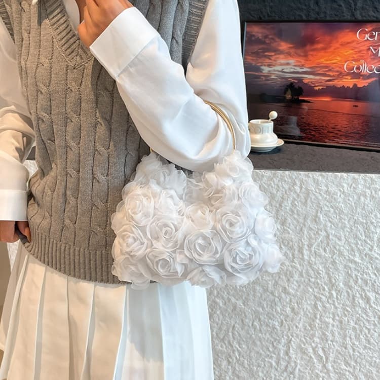 Stylish 3D Rose Blossom Women's Clutch